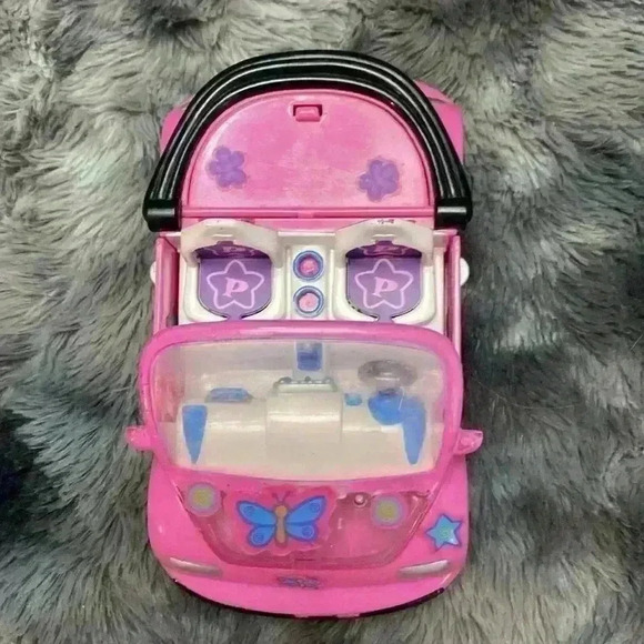 Vintage Polly Pocket  Pink convertible car with 4 dolls - Picture 6 of 16